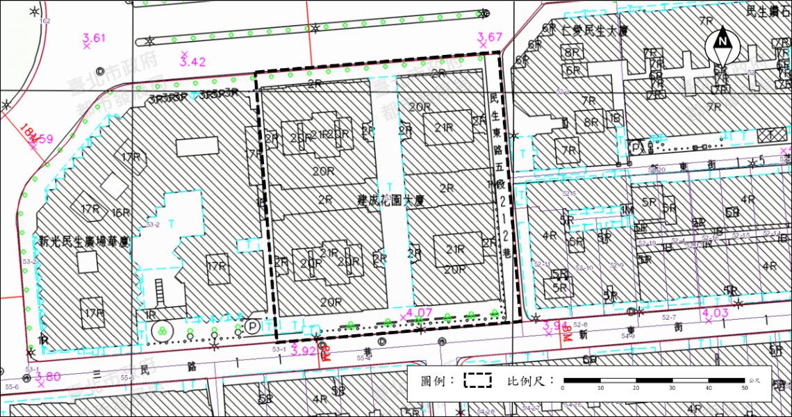 臺北市松山區民生段53地號1筆土地更新地區(松山區建成花園)