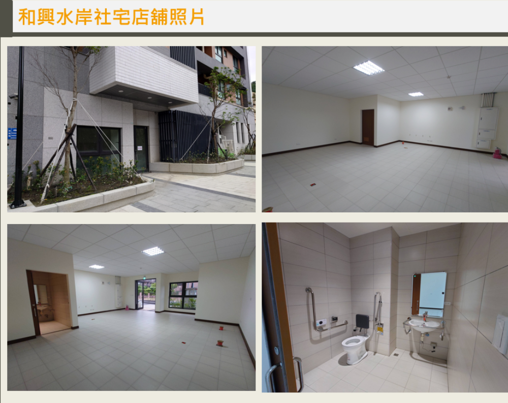 和興水案社會住宅店舖內外照片